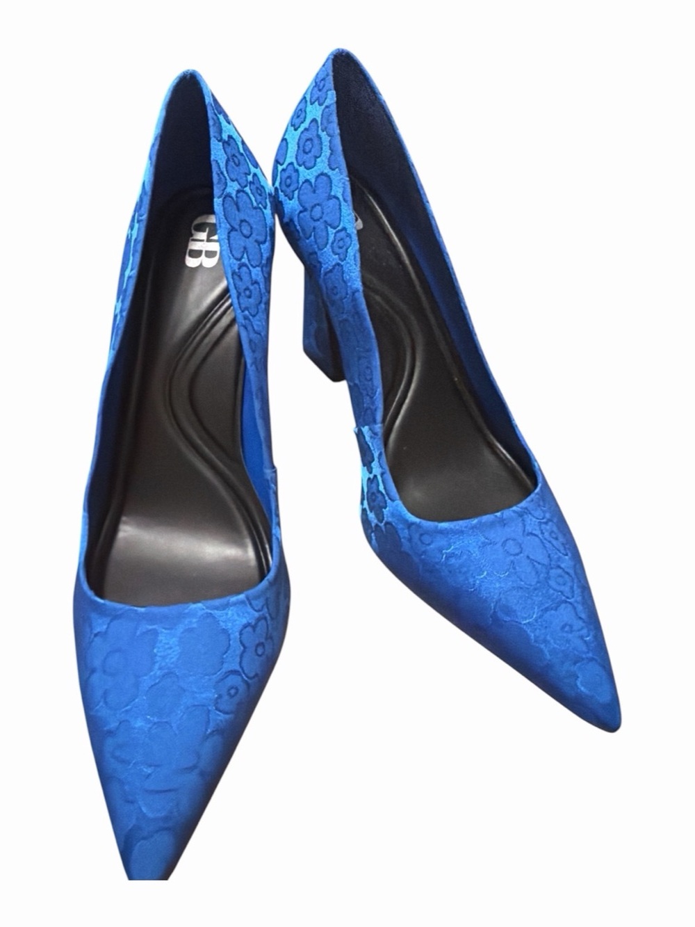 Maximalist Gianni Bini Cobalt Floral Brocade Pointed Toe Statement Pumps 9.5